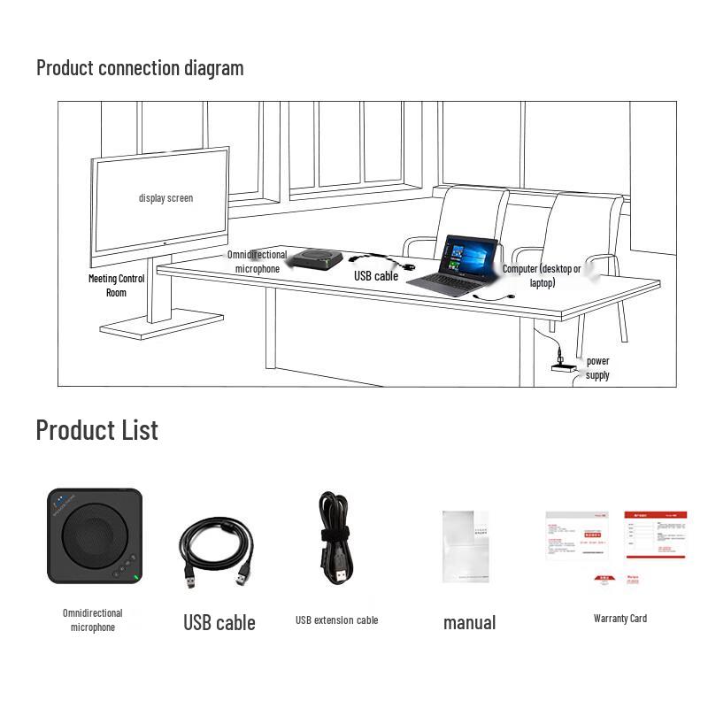 Runpu RP-MT50 Omnidirectional USB Conference Microphone (CN version)