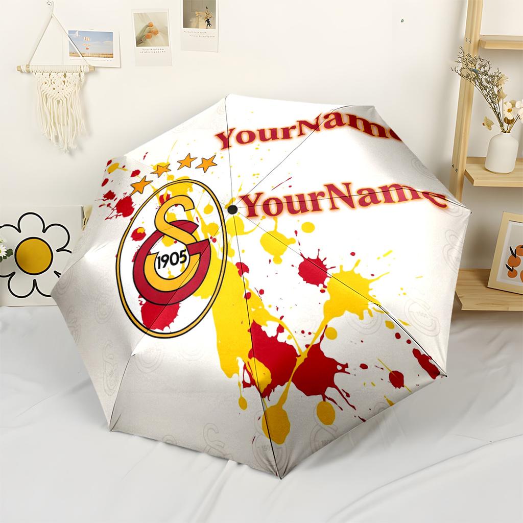 Galatasaray1 Customize Your Name Umbrella Compact Travel Automatic Umbrella with 8-Rib Compact Design for Outdoor Daily Use Elegant