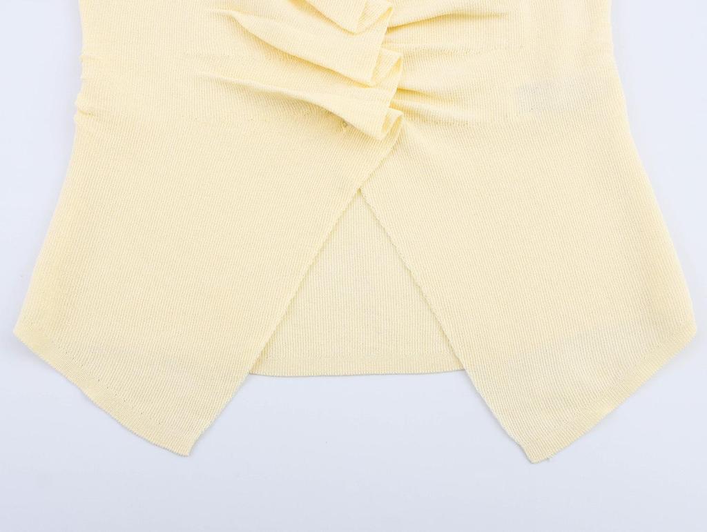 Spring 2025 Women's European & American Fashion Pleated Knit Top