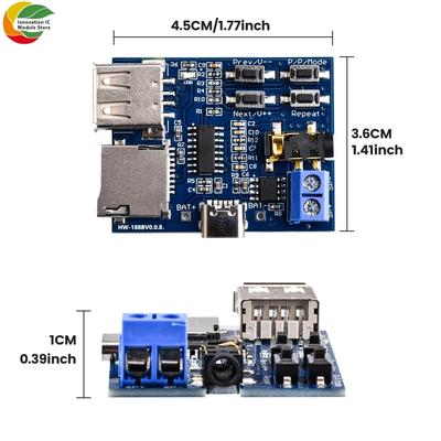 TF karta U disk přehrávač MP1 dekodér přehrávač modul s audio zesilovačem dekódování přehrávač modul USB 1V napájení