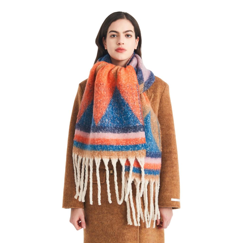 Women's Vintage Scarfs Winter Casual Scarf Shawl Wraps Poncho Blanket Fringe Soft Warm Thick Blanket Scarfs for Women Chunky Long Shawl Scarves