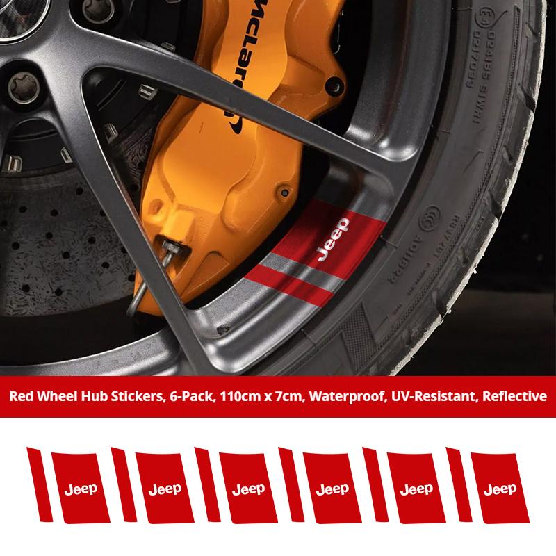 DIY Reflective Jeep Car Wheel Rim Stickers Waterproof Hub Decals for Renegade Wrangler JK Grand Cherokee Car Decor Accessories ALP1