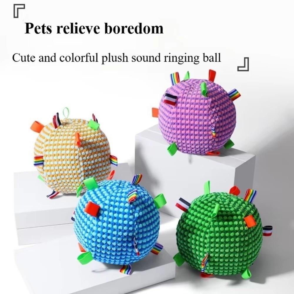 Creative Squeaky Dog Toy Bite-resistant Wear-resistant Plush Dog Vocal Toy Ball Portable 17cm Plush Tug-of-war Toy