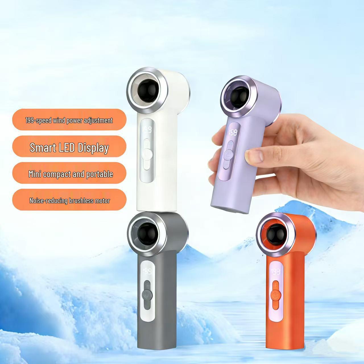 Portable Mini USB Handheld Fan - Powerful Wind for Summer Orange T238