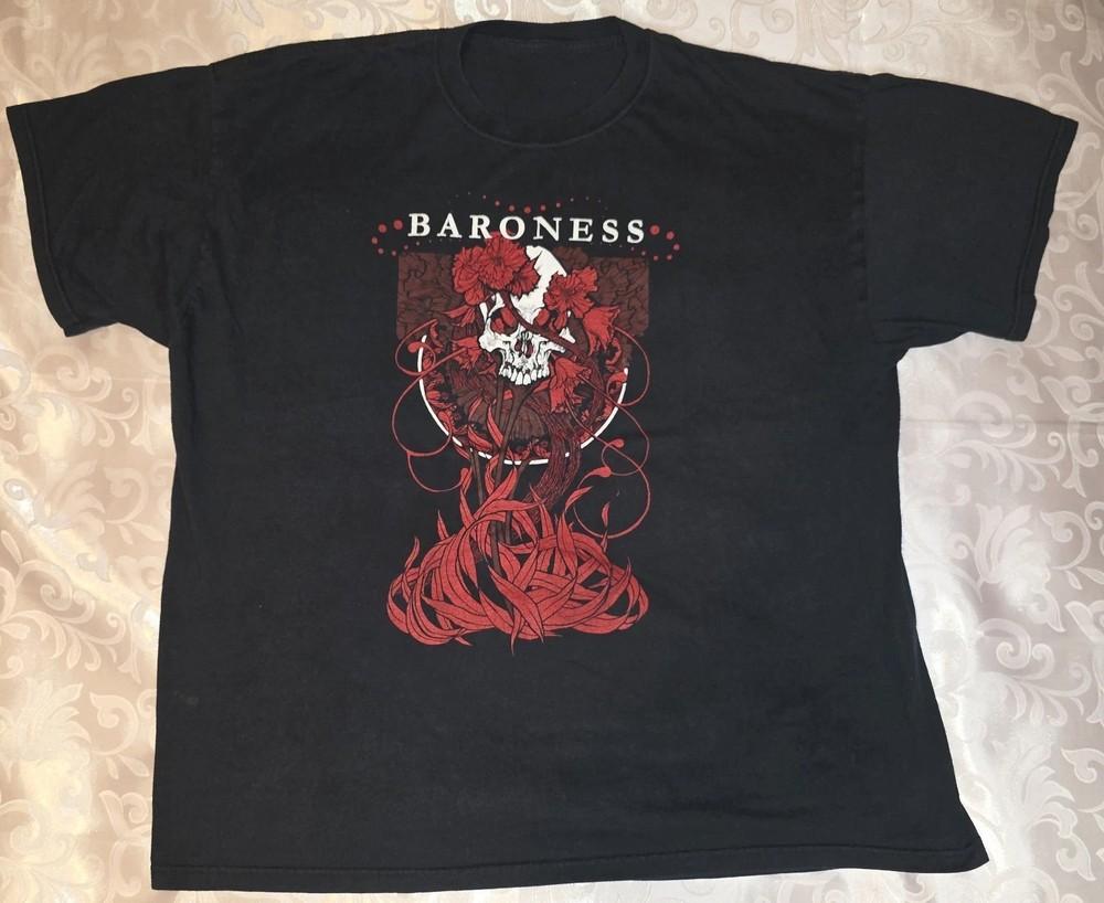 Rare Baroness Red Fleur Skull Tour Gift For Fans Black All Size T-Shirt   TH314 Unisex T-Shirt S