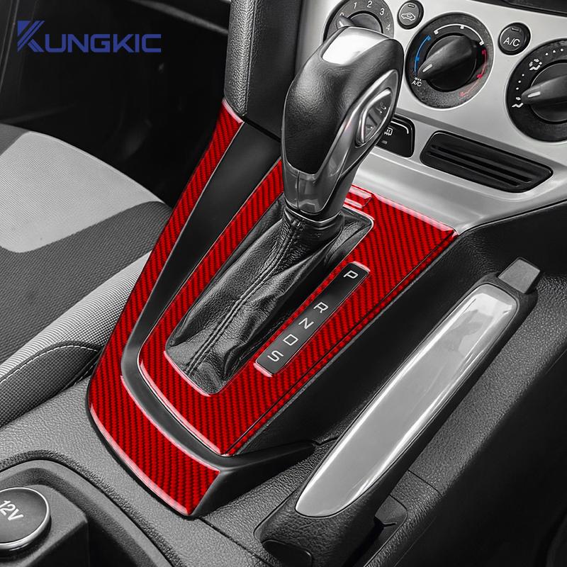 Real Soft Carbon Fiber For Ford Focus 3 MK3 2012 2013 2014 SE/ST LHD RHD Car Gear Shift Frame Panel Sticker Trim Accessories