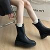 Fashion British Style Chelsea Short Boots 2025 Autumn and Winter New Round Head Versatile Large Size Platform Martin Boots Women