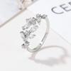 Leaf Women's Trendy Korean-Style Light Luxury Open Ring - Cold Tone Fashionable Index Finger Accessory
