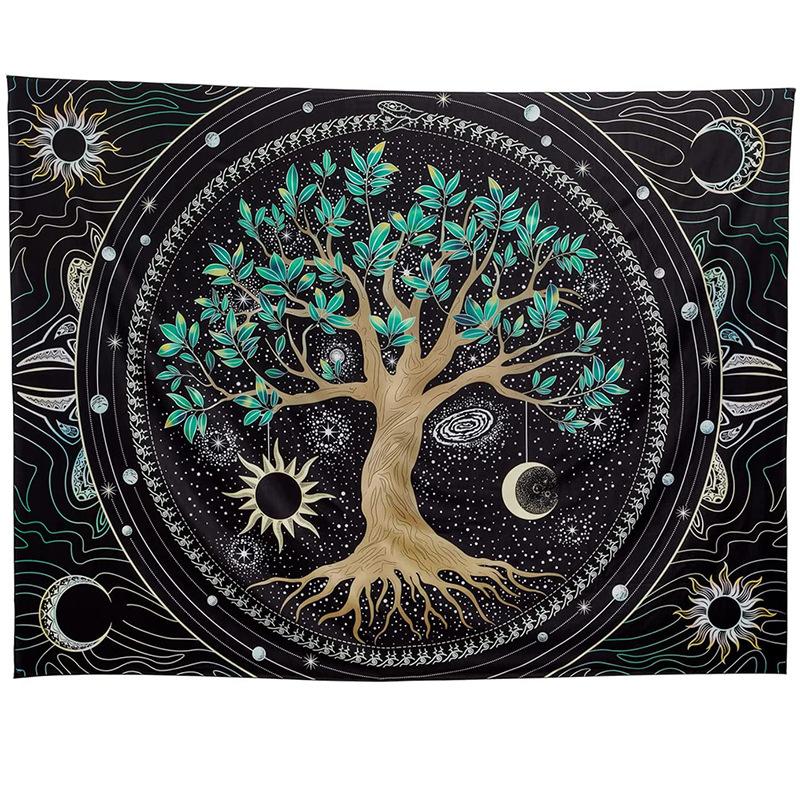 Bohemian Hanging ClothBig TreeSunMoon SkullLiving Room Decoration Painting Bedroom Wall CarpetDormitory Tapestry Background Cloth
