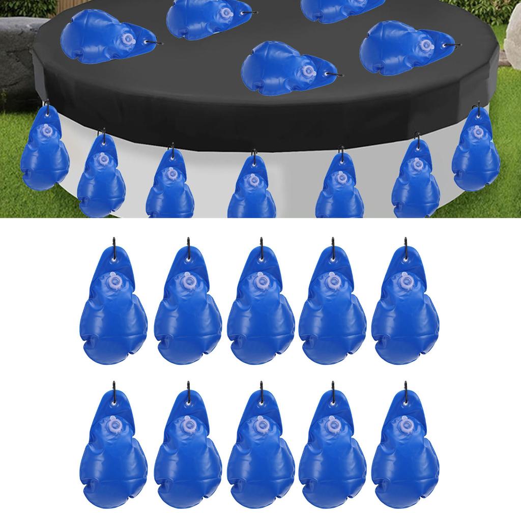 10PCS Pool Cover Weights PVC Water Bags Antifreezing Winter Swimming Pool Cover Hanging Bag for Ground Pools
