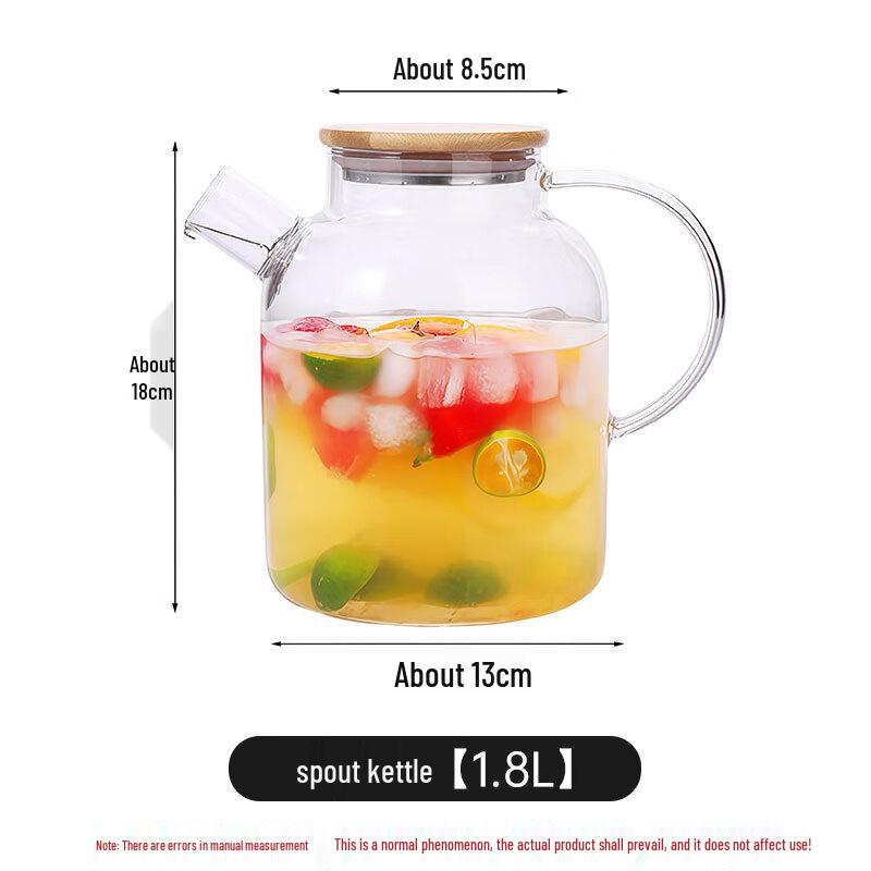 Szklany dzbanek na wodę 1,8 l z wysokiego szkła borokrzemowego