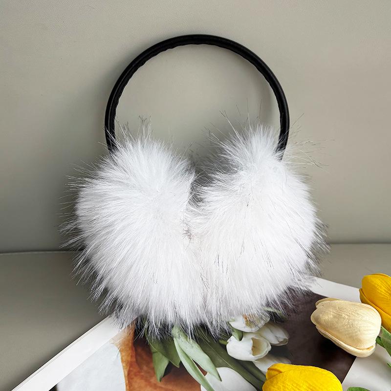 Faux Raccoon Fur Winter Earmuffs - Large Plush Ear Warmers for Cold Protection