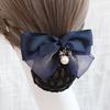 Vocational Nurse Head Flower Mesh Pocket Hairpin Silk Yarn Pearl Pendant Bow Stewardess Bank Disc Hair