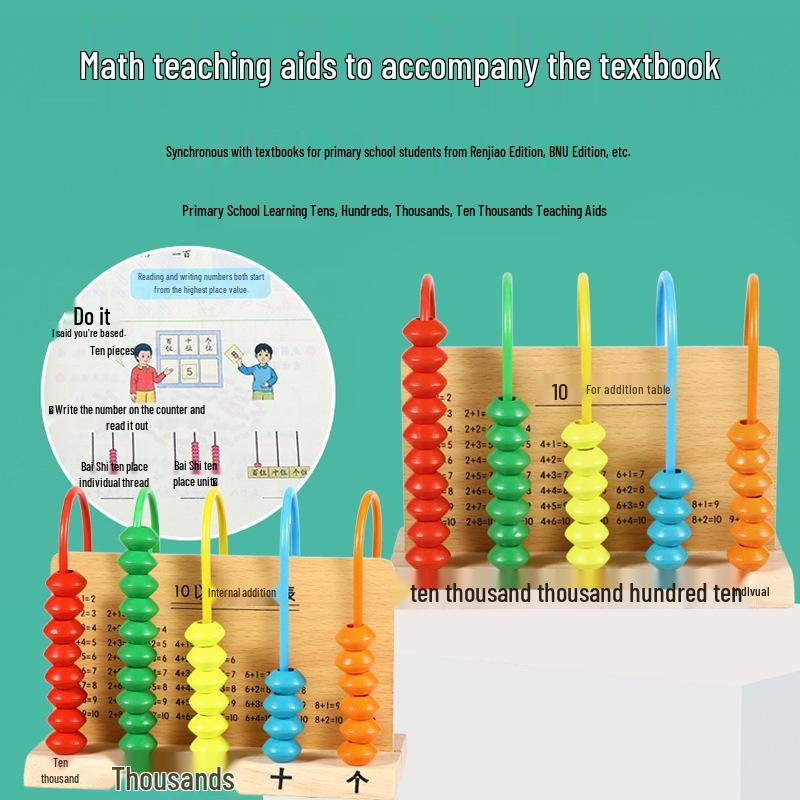 Grade 1-2 Lower Semester Five-Gear Abacus: Arithmetic Learning Tool for Math Education