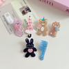 2Pcs Cartoon Cat Bear Rabbit Acrylic Hair Clips Girls Sweet Cute Animals Side Bangs Clip Hairpin Headwear Women Hair Accessories