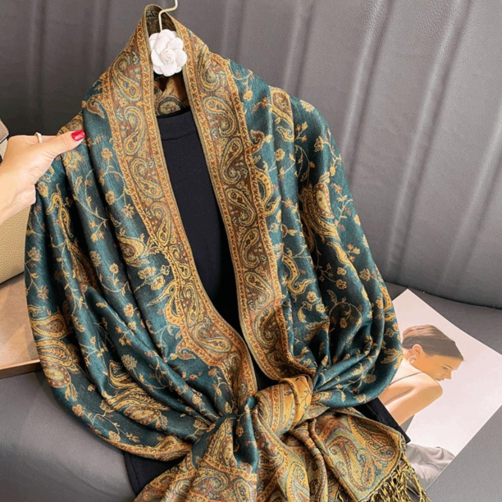 Printed Tassel Blanket Shawl Pashmina Cashmere Shawl Vintage Headscarf  Women