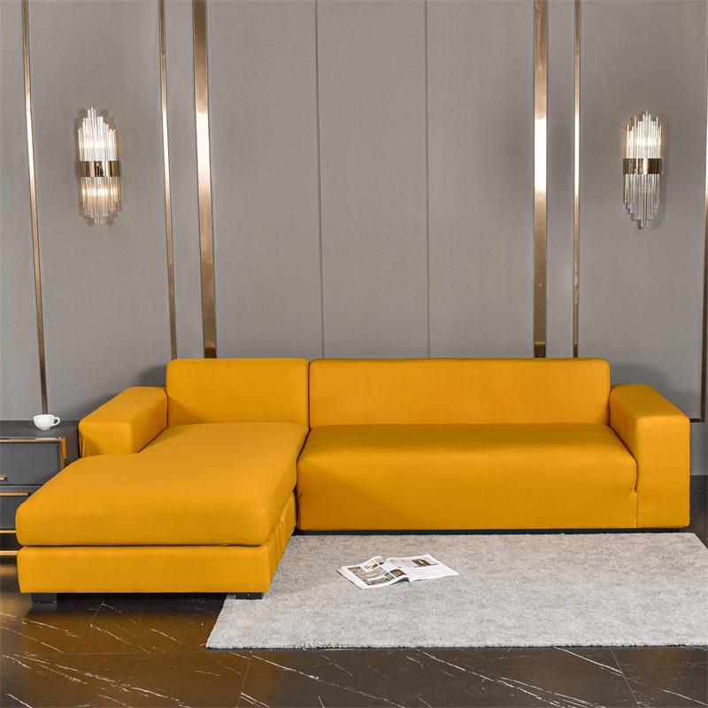 Stretch Sofa Covers For Living Room Elastic Spandex Couch Cover Solid Color Dustproof Corner Sectional Chaise Longuer Slipcovers