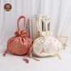 Unsichtbare Tragetasche Retro Kordelzug Stickerei Rucksack Schmuck Zugbeutel Schmuckring Leere Tasche Aufbewahrungstasche