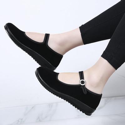 New Cloth Shoes Women's Single Shoes Flatsoled Work Shoes Black Nonslip Square Dance Shoes Mother Shoes Soft Sole