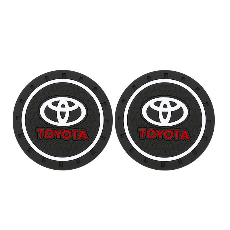 Toyota 2026 New Hub Caps Car Coaster Water Cup Bottle Holder Anti-slip Pad Mat Silica Gel Waterproof Toyota Car Sticker