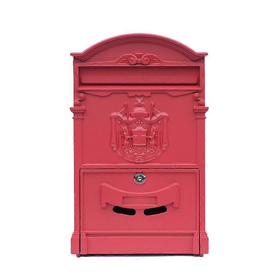 Cassetta delle lettere in stile europeo per villa, Cassetta postale da esterno impermeabile, Cassetta postale da parete, Cassetta delle lettere retrò per suggerimenti con serratura a chiave per decorazione domestica
