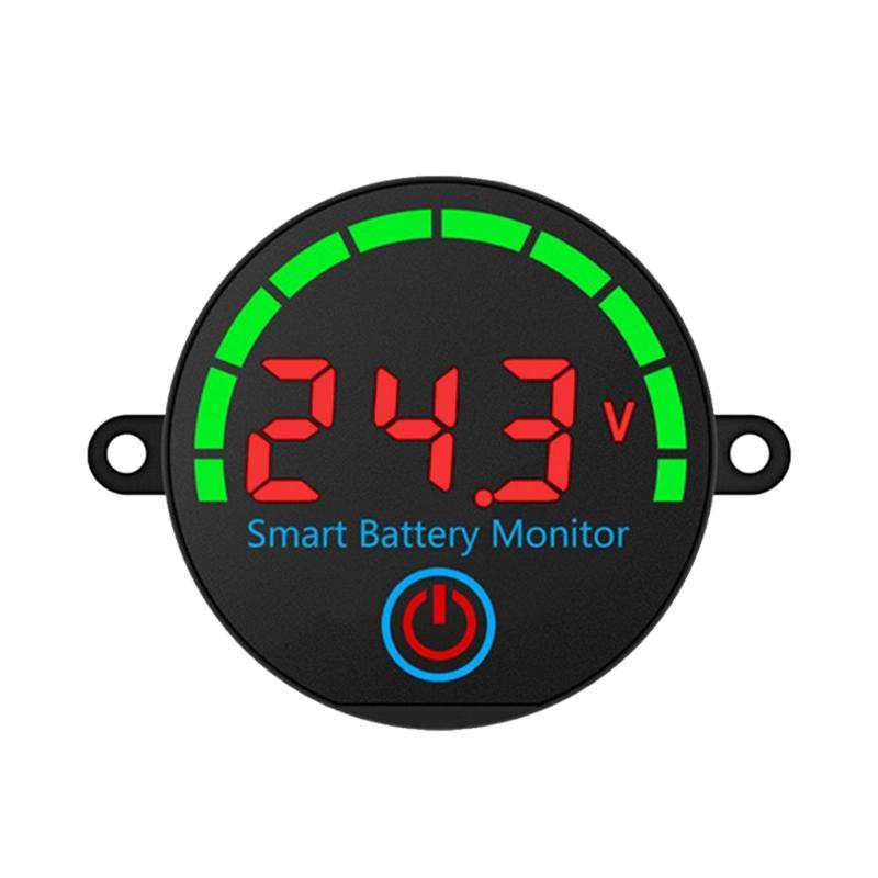 652F Battery Monitor 12V 24V Tester Meter Tool With Clear LED Readout For Solar Panel Electric Car Marine Use