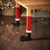 4 Pieces Christmas Furniture Socks for Chair Table Legs with Elastic Fit for Floor Protection and For Holiday Use