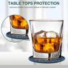 Silicone Drink Coasters with Metal Holder, 6-piece Drink Coasters - Absorb Moisture and Prevent Table Damage, Black Silicone Coasters