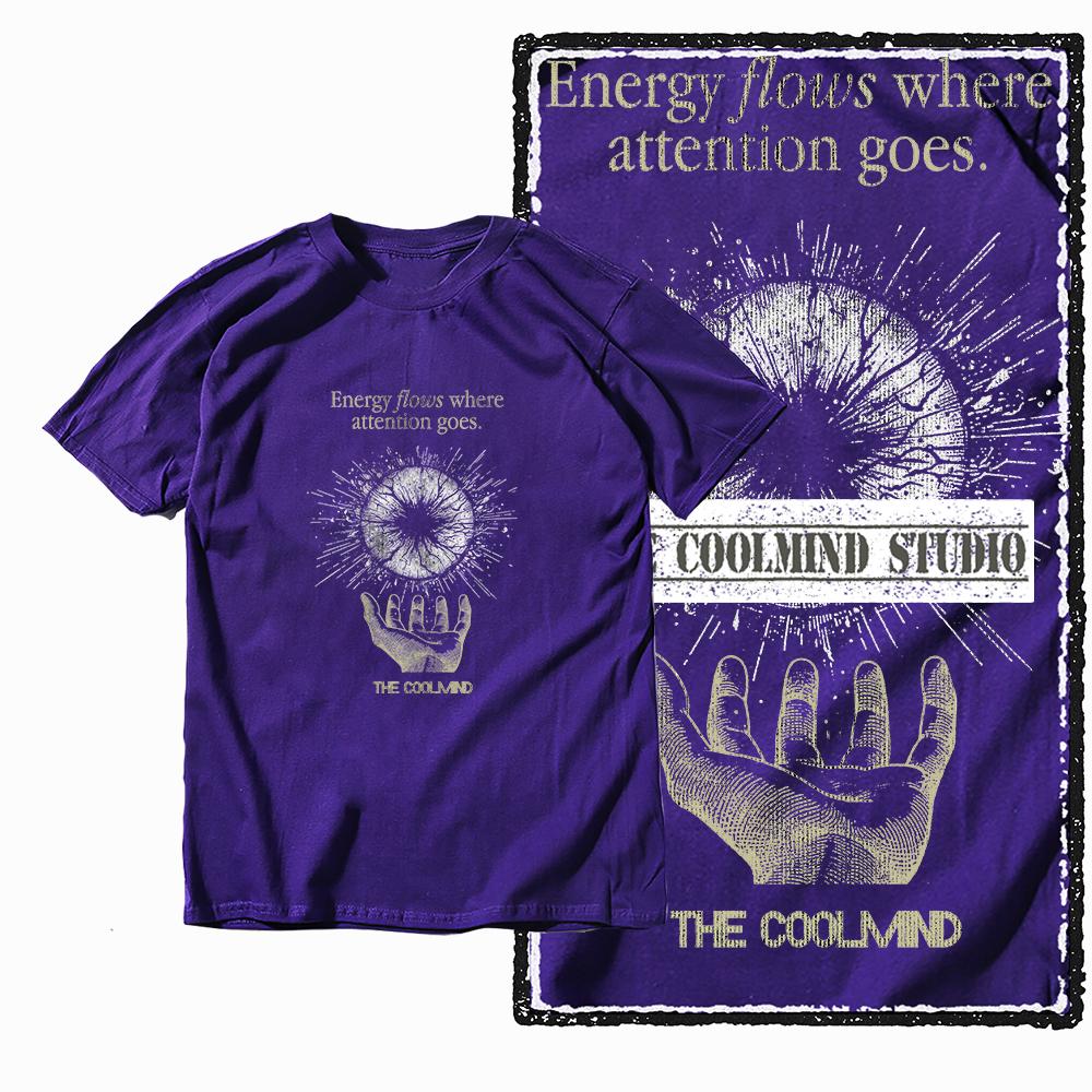 Coolmind X0075 Energy Focus Cosmic Focus Graphic Tee Cotton Exclusive Men Tshirt Streetwear T Shirt for Men Tee Shirt