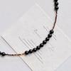 Maillard Natural Tiger'S Eye Stone Black Agate Beaded Necklace Women'S Autumn And Winter Collarbone Chain Sweater Chain Fidelity