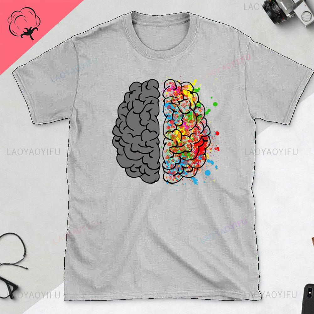 Funny Part of The Brain Color Chart High Quality Tshirt Neurology Print Harajuku Unisex Summer Short Sleeve Gift Tshirt Tops