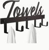 No-Drill Wrought Iron Towel & Hat Hook for Door Storage