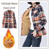 Plus Size Fleece-Lined Plaid Shirt for Women - Slim Fit, Warm & Stylish for Autumn/Winter