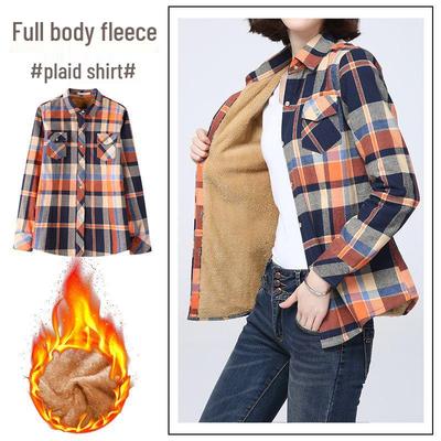 Kostkovaná košile s fleecovou podšívkou pro plnoštíhlé ženy - Slim Fit, Teplá a stylová na podzim/zimu