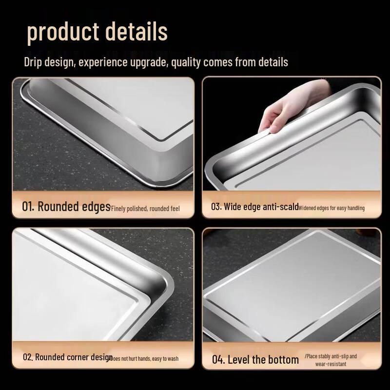 ZISIZ 304 Stainless Steel Rectangular Tray