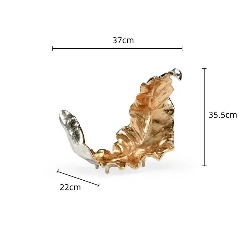 For Resin Handicraft Leaf Fruit Bowl Curved Dead Leaf Desktop Storage Container Tray Decorative Figurines Home Decoration