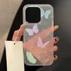 Small fresh powder butterfly is suitable for iPhone17ProMax Apple 16 matte mobile phone case 15/14 simple x delivery.