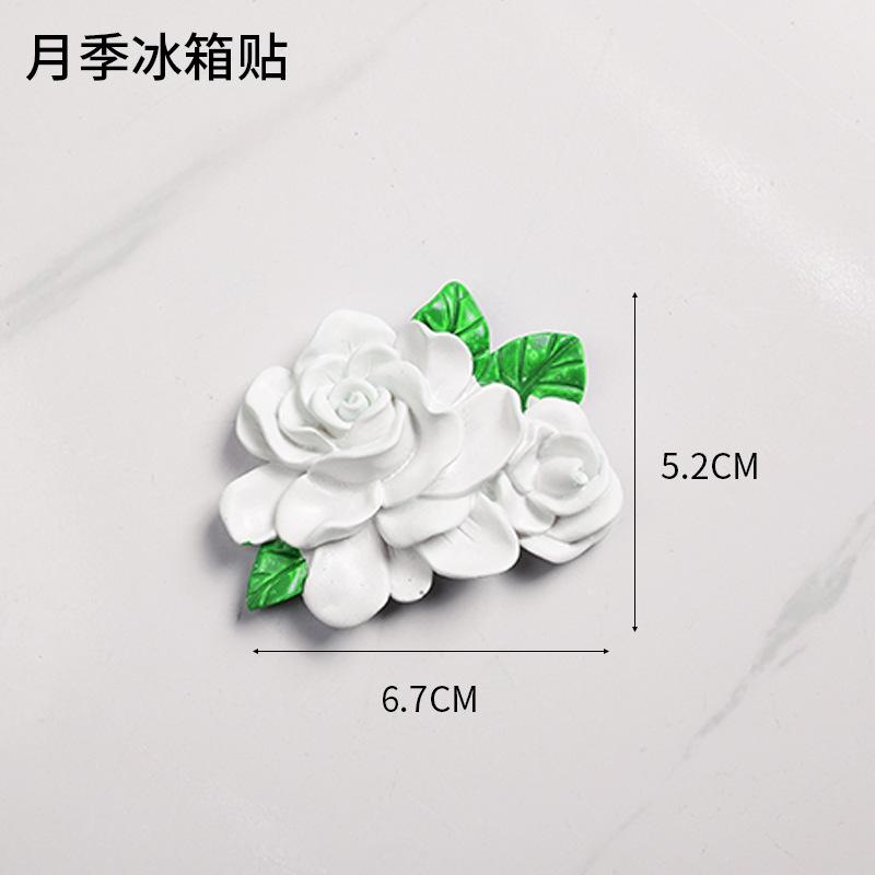 Simulation Sunflower Roses Flowers Refrigerator Stickers 3D Simple Resin Magnetic Stickers Home Kitchen Decorations