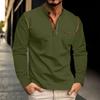 Men's Retro Color Long Sleeve Shirt Loose Fit Casual Tee