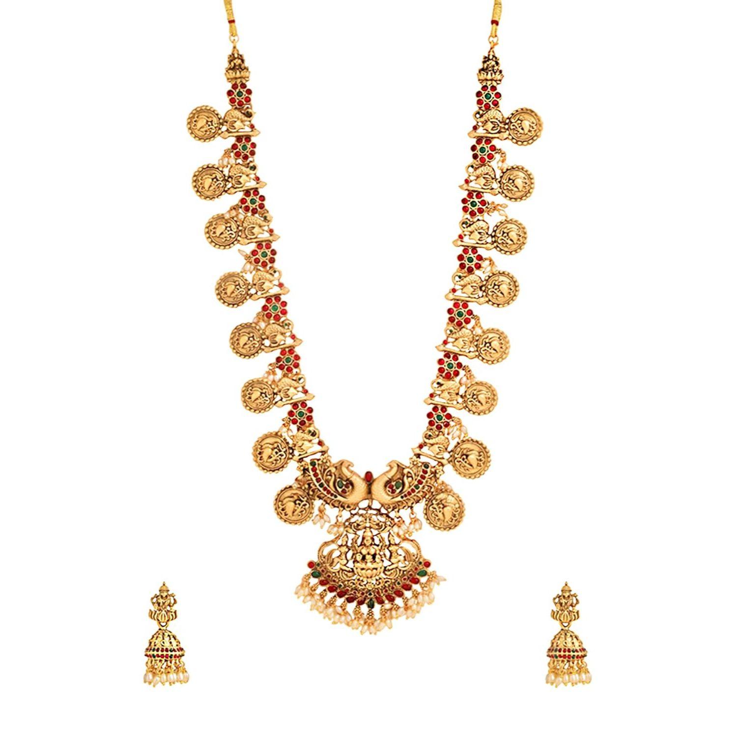 

Jewellery Set For Women | Ethnic Long Necklace Set for Women | Traditional Temple Jewellery Sets For Girls | Birthday Gift for Girls & Women