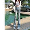 2023 Women's High-Waisted Washed Flared Jeans - Slimming Petite Fit for Spring & Autumn