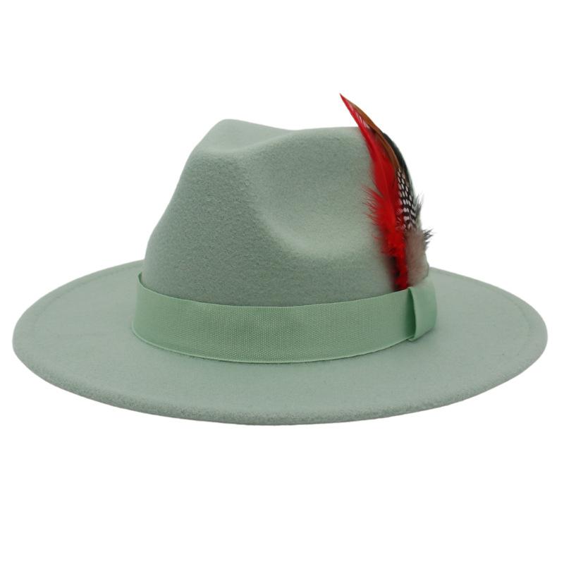 Wind Jazz Hat Square Ribbon Top Hat Gentleman Lady Woolen Hat Felt Hat Hat