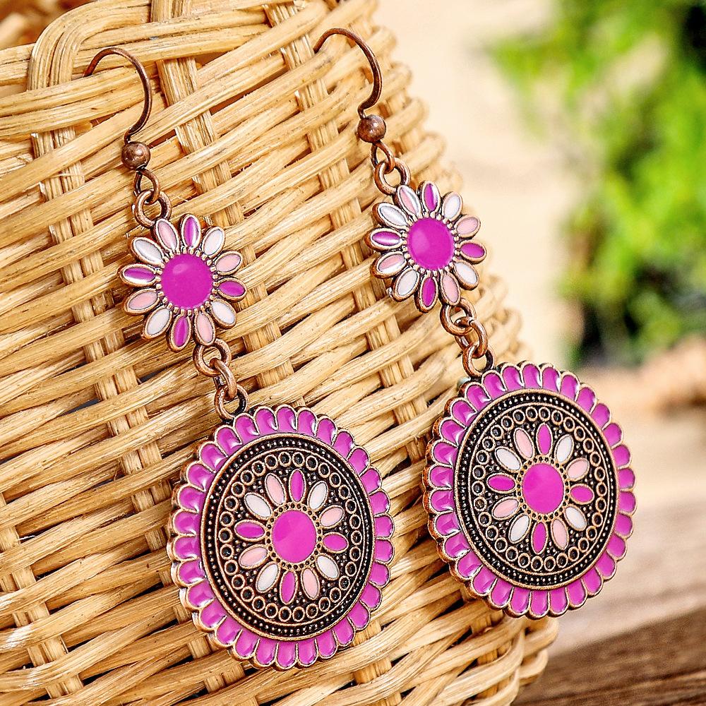 Богемные серьги-подсолнухи, красочные праздничные серьги