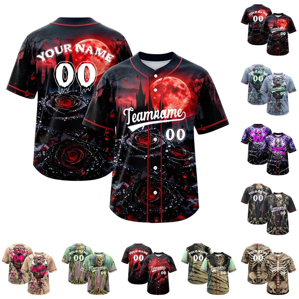 Unisex Adult Youth Halloween Baseball Top for Costume Party