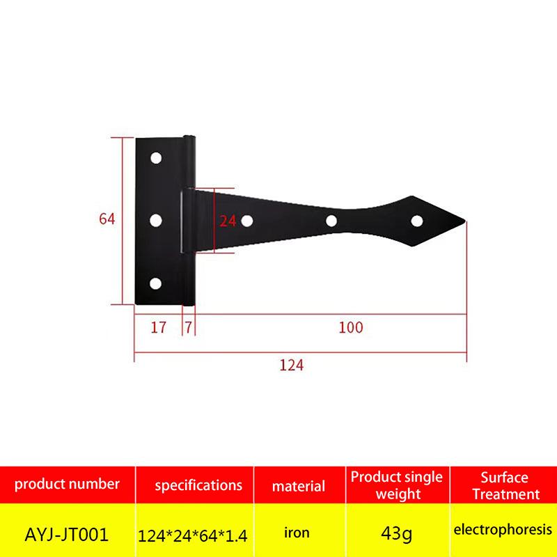 2Pcs Furniture Cupboard Door Hinge Folding Black Iron Hinge For The Cabinet Door Durable Hardware Accessories For Home Use