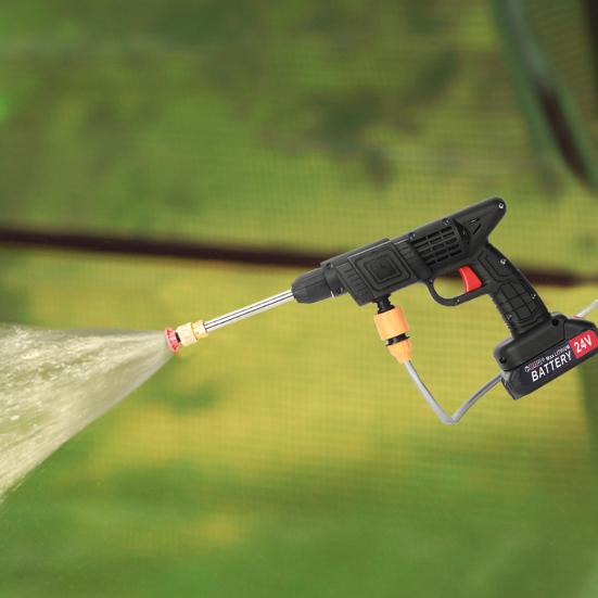 1 Set Cordless Power Washer Multifunction Nozzle Battery-powered Copper Motor 24V Pressure