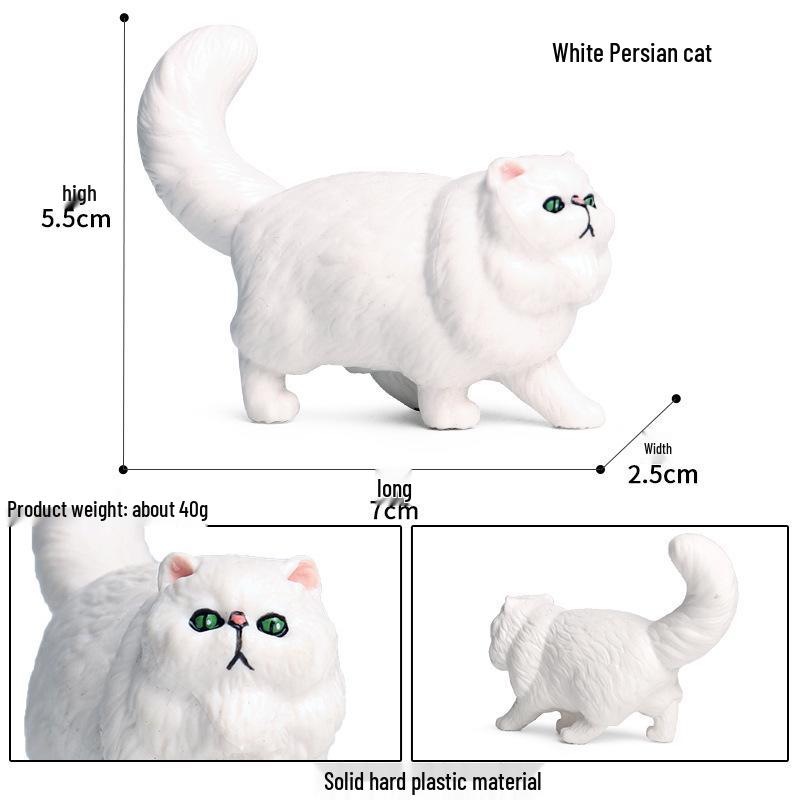 Cross-Border Simulation: Realistic Wild Animal Model Cat Toy for Children s Cognitive Learning - Orange and Persian Cat Desktop Ornament