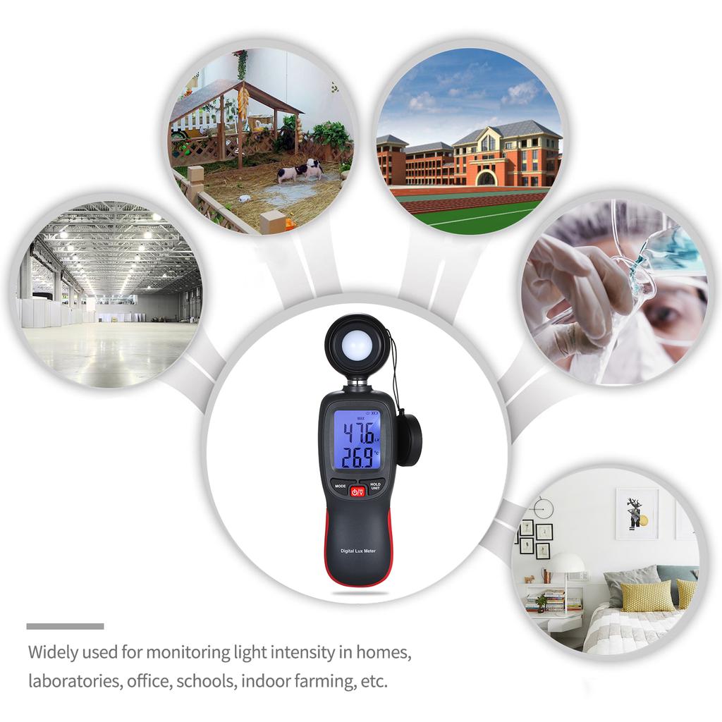 Digital Lux Meter LCD Display Handheld Illuminometer Mini Luminometer