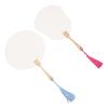Blank Fan Painting Kit Handheld Paintable Blank Paper Fan with Paints Tassels Plastic Sticks Bookmarks