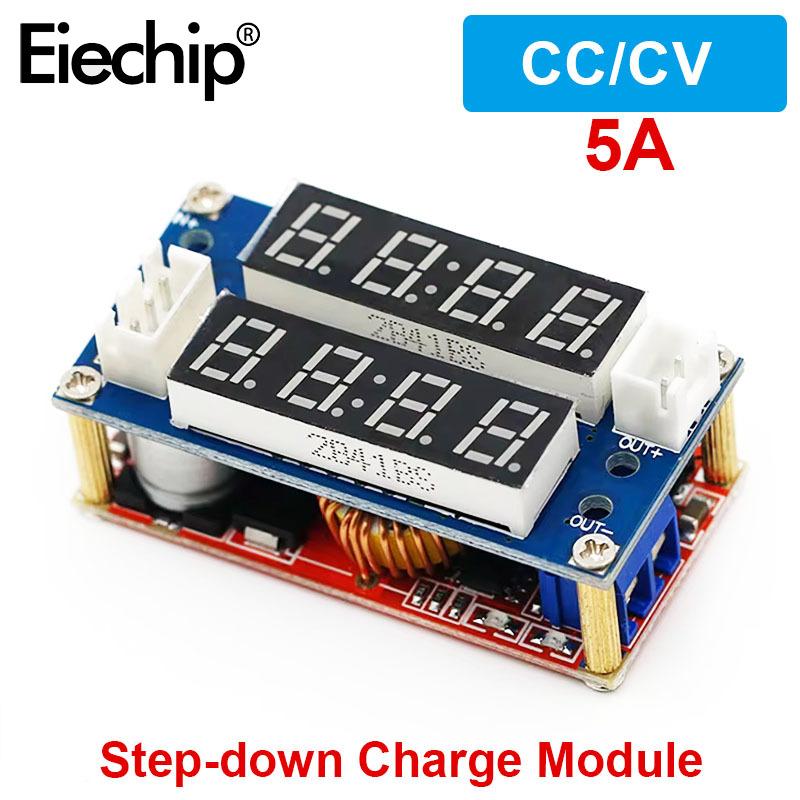 

5A Регульований світлодіодний драйвер Модуль живлення CC/CV понижуючий зарядний пристрій з вольтметром і амперметром